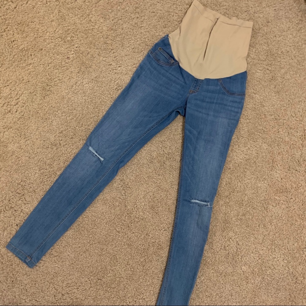 MATERNITY DISTRESSED JEANS